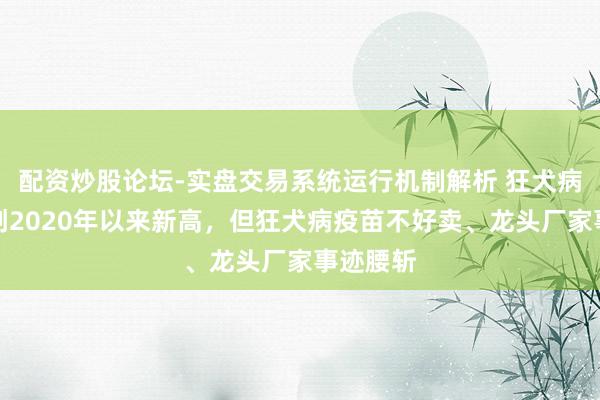 配资炒股论坛-实盘交易系统运行机制解析 狂犬病归天数创2020年以来新高,但狂犬病疫苗不好卖、龙头厂家事迹腰斩