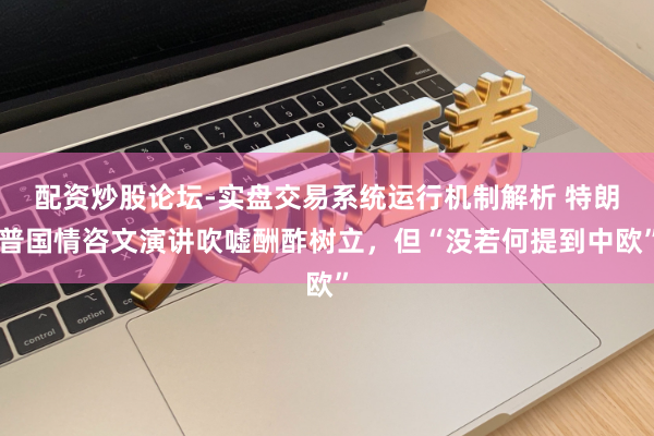 配资炒股论坛-实盘交易系统运行机制解析 特朗普国情咨文演讲吹嘘酬酢树立，但“没若何提到中欧”