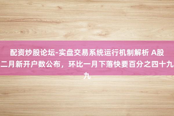 配资炒股论坛-实盘交易系统运行机制解析 A股二月新开户数公布，环比一月下落快要百分之四十九