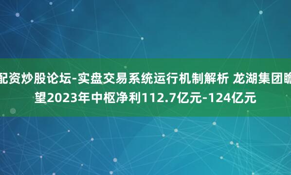 配资炒股论坛-实盘交易系统运行机制解析 龙湖集团瞻望2023年中枢净利112.7亿元-124亿元