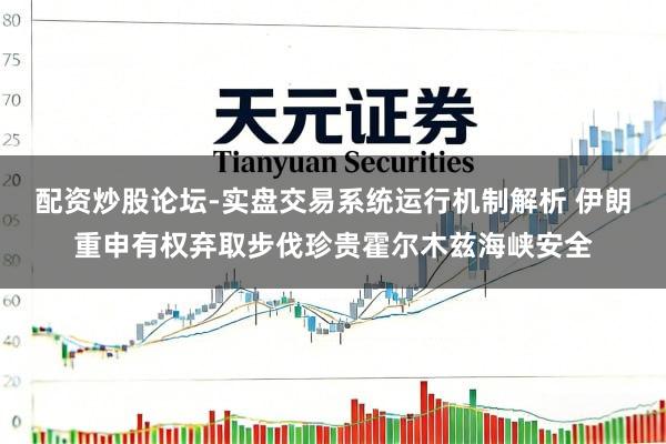 配资炒股论坛-实盘交易系统运行机制解析 伊朗重申有权弃取步伐珍贵霍尔木兹海峡安全